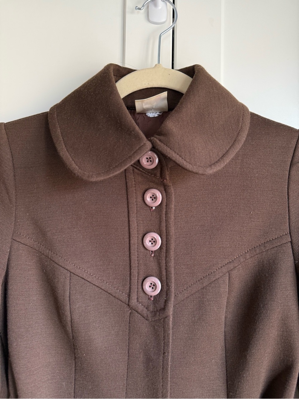Vintage RARE 70s Brown Knit Princess Coat |S| - Picture 3 of 8